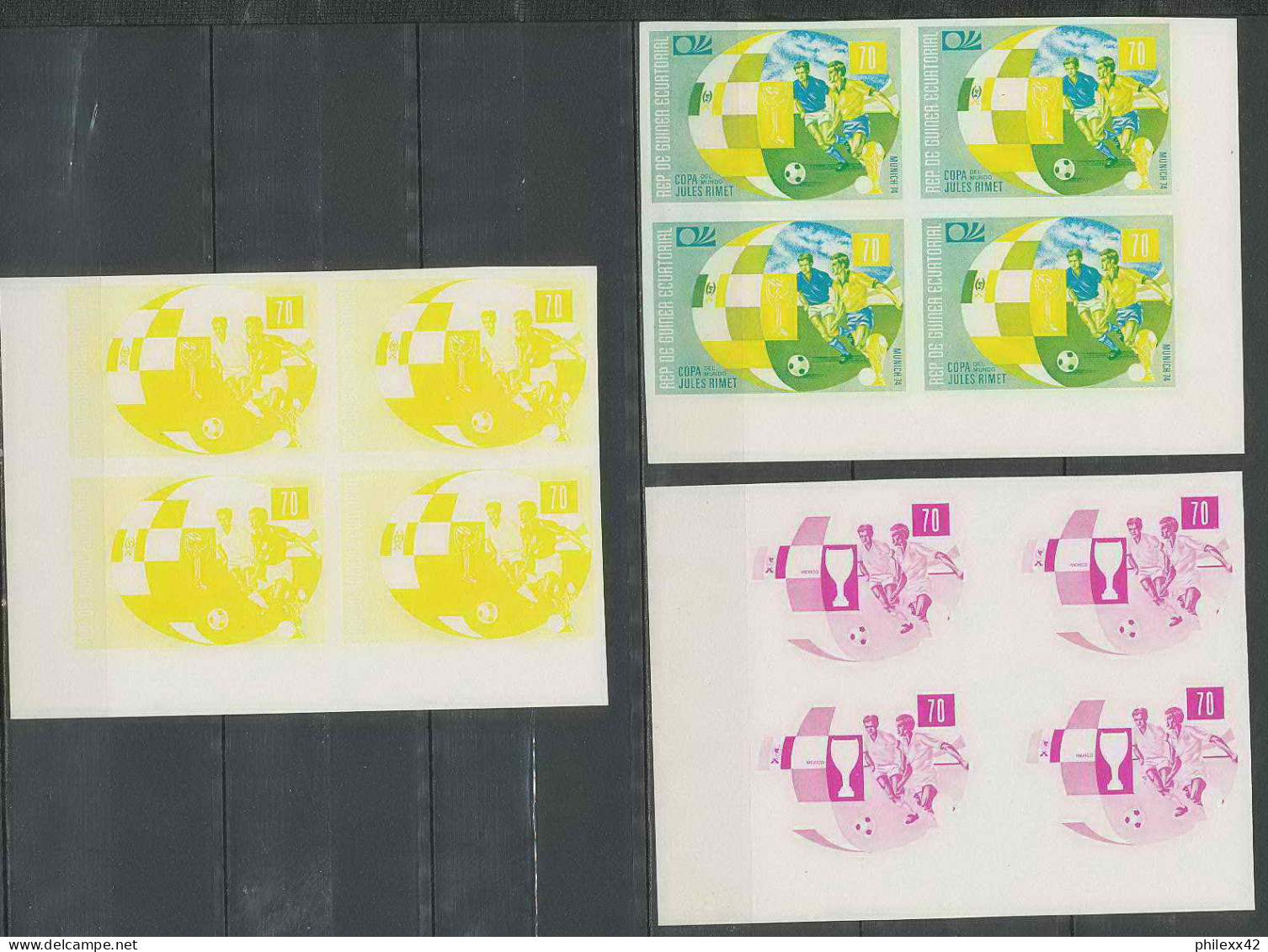 Guinée équatoriale guinea 414b N°275/283 Football Soccer Essai proof Non dentelé imperf orate Complet 252 STAMPS