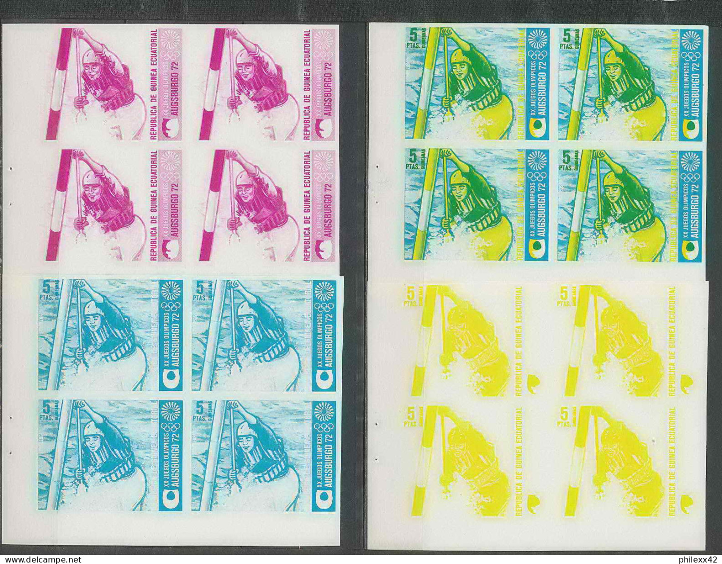 Guinée équatoriale Guinea 442 N°60 Jeux Olympiques Olympic Games Munich Essai Proof Non Dentelé Imperf Canoe MNH ** - Kano