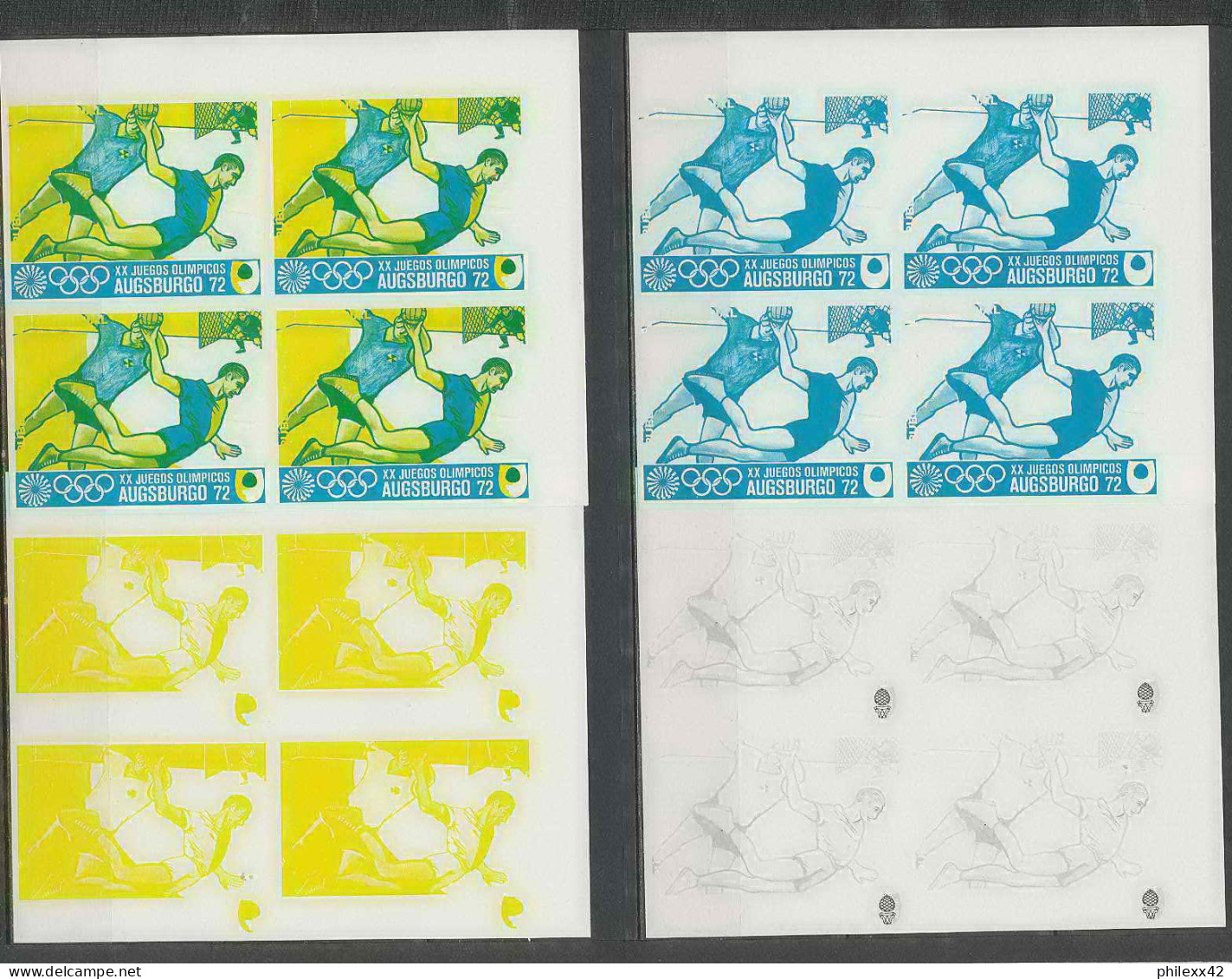 Guinée équatoriale Guinea 444 N°58 Jeux Olympiques Olympic Games Munich Essai Proof Non Dentelé Imperf HANDBALL MNH ** - Balonmano