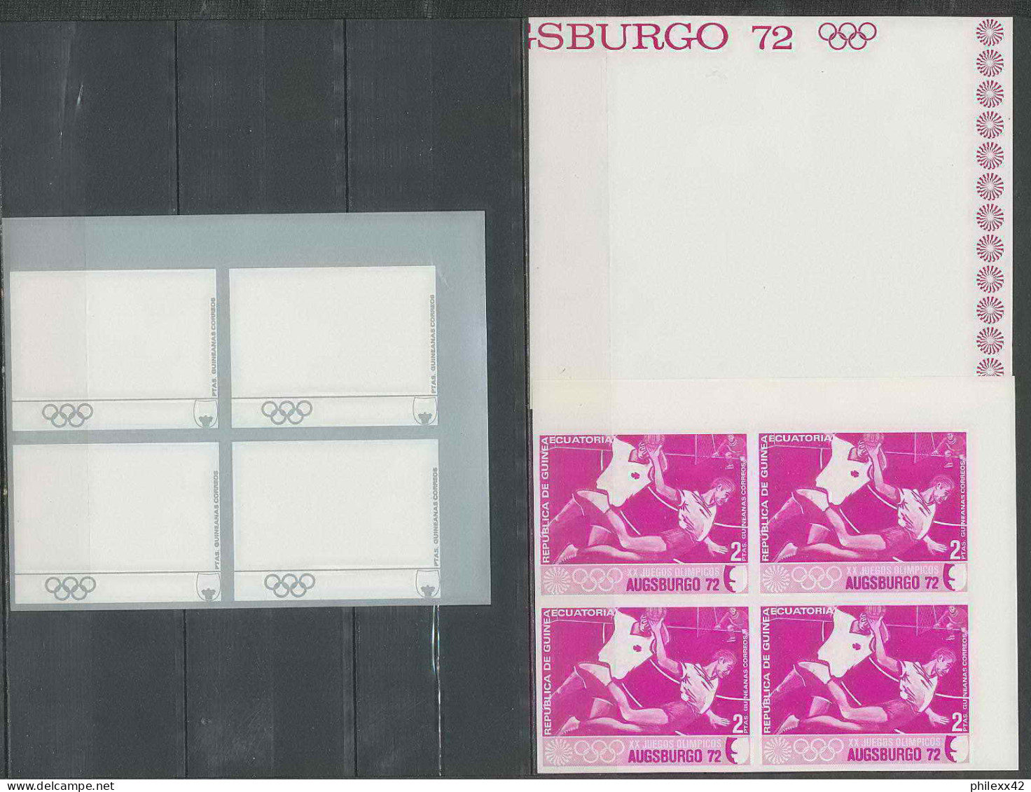 Guinée équatoriale Guinea 444 N°58 Jeux Olympiques Olympic Games Munich Essai Proof Non Dentelé Imperf HANDBALL MNH ** - Handbal