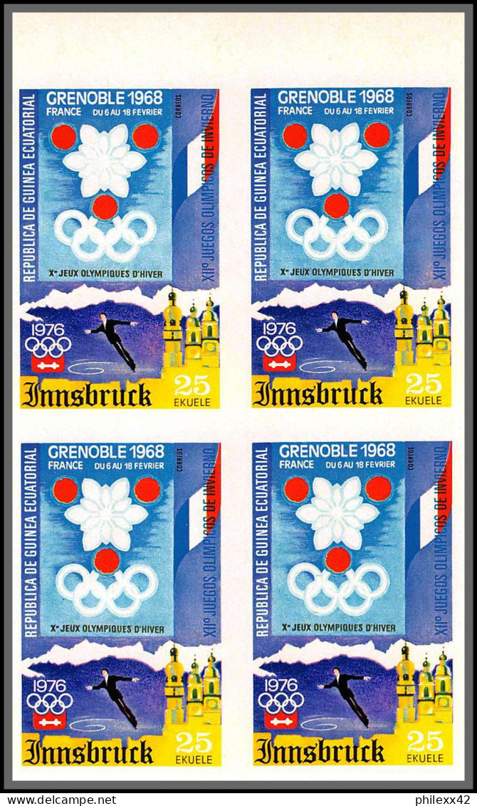 Guinée équatoriale guinea 396b N°535/45 Jeux olympiques olympic games Innsbruck Essai proof Non dentelé imperf MNH **