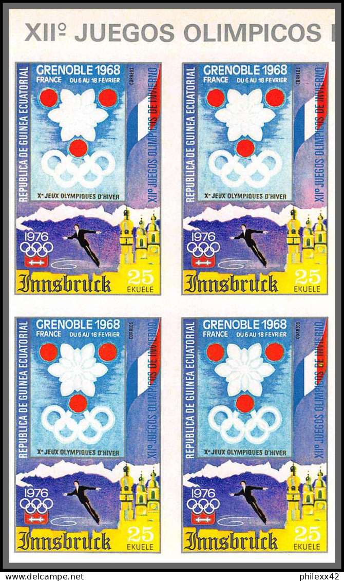 Guinée équatoriale guinea 396b N°535/45 Jeux olympiques olympic games Innsbruck Essai proof Non dentelé imperf MNH **