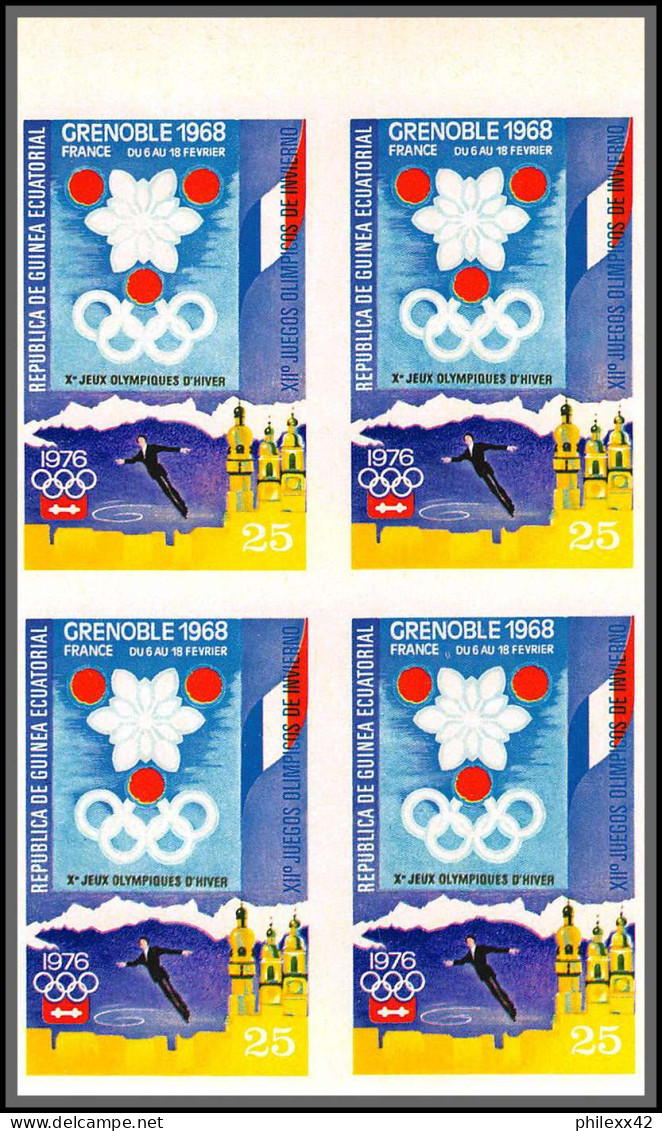 Guinée équatoriale guinea 396b N°535/45 Jeux olympiques olympic games Innsbruck Essai proof Non dentelé imperf MNH **