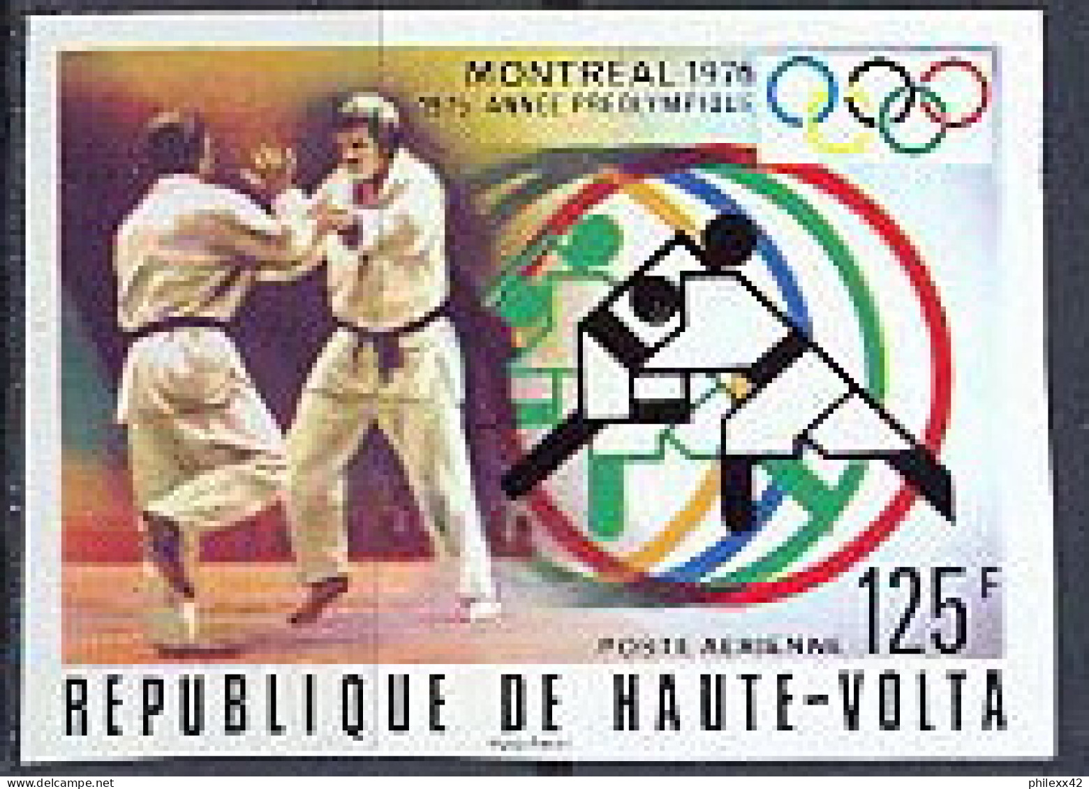 Haute-Volta 010c Non Dentelé Imperf ** Mnh N° 202 Jeux Olympiques (olympic Games) MONTREAL 1976 Judo - Judo