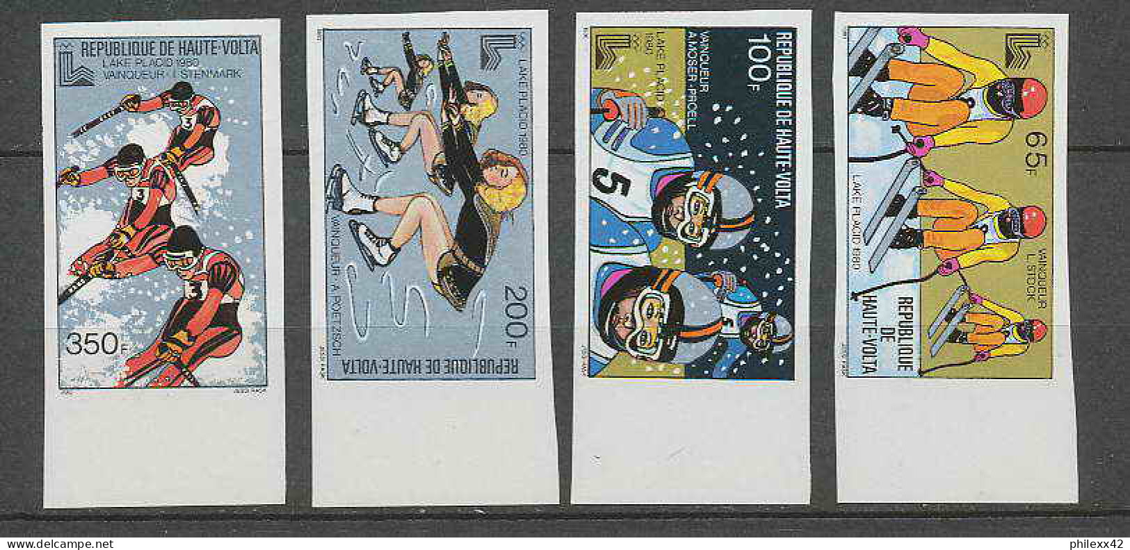 Haute-Volta 018a Non Dentelé Imperf ** Mnh N° 513 / 516 Jeux Olympiques (olympic Games) LAKE PLACID 1980 - Inverno1980: Lake Placid