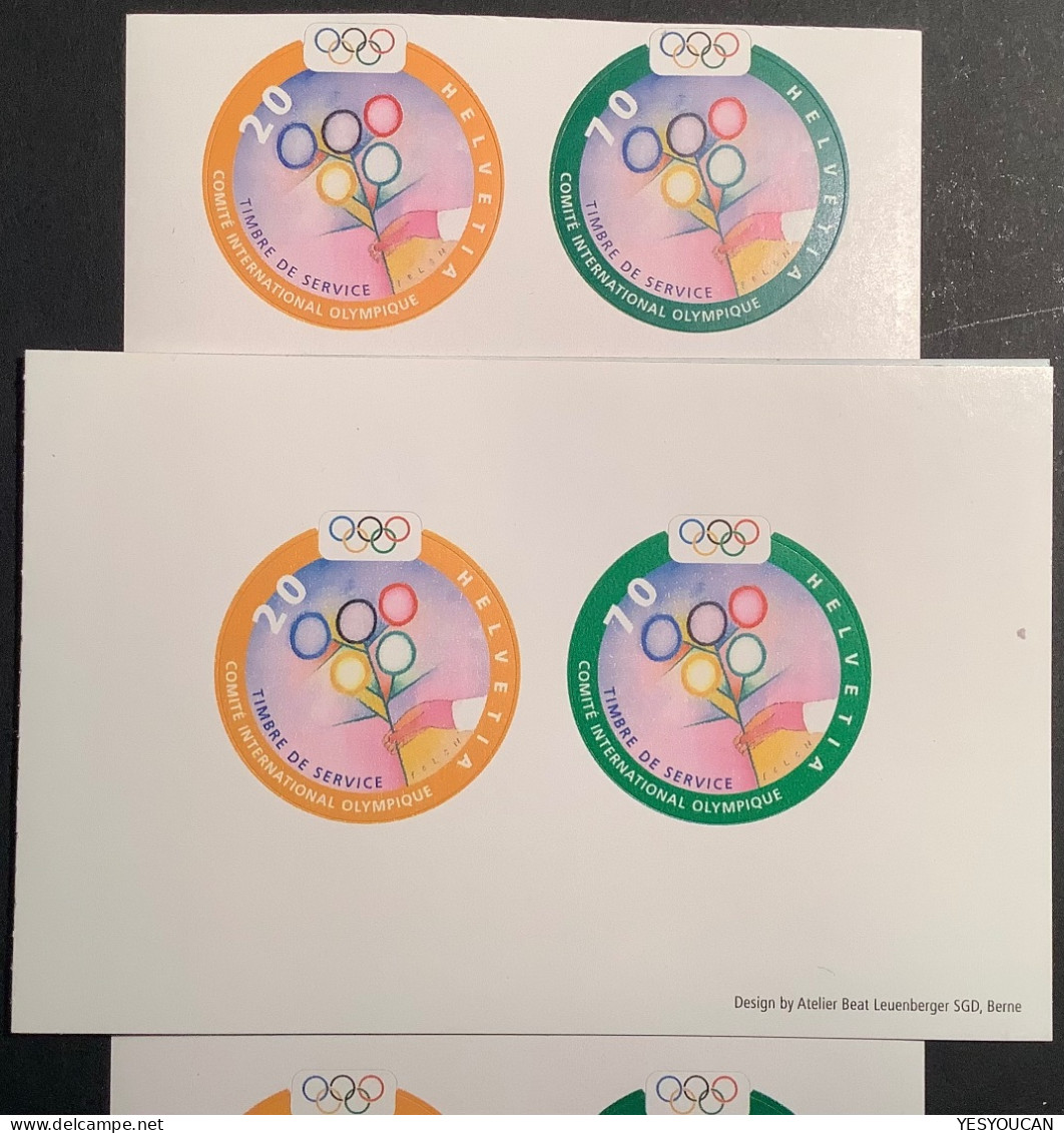 Schweiz Dienstmarken IOK/IOC 2000 RRR ! = 2.SONDERAUFLAGE (Olympic Games Sydney Jeux Olympique Official Stamps CIO - Dienstmarken
