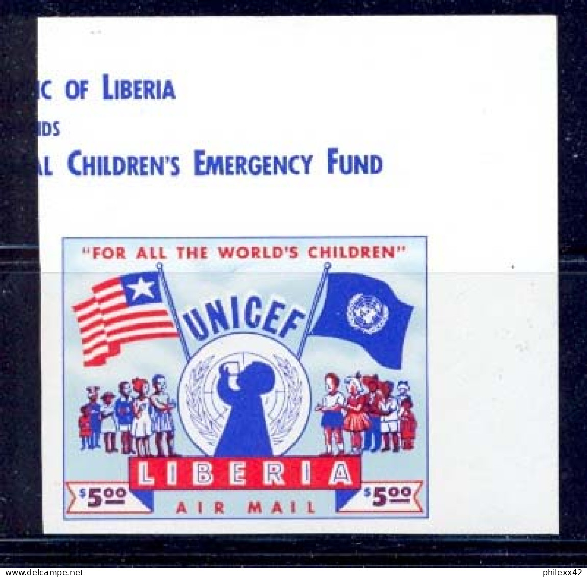 Liberia 018 1954 Mi 460/C77 MNH Children Unicef Essai (proof) MNH ** - UNICEF