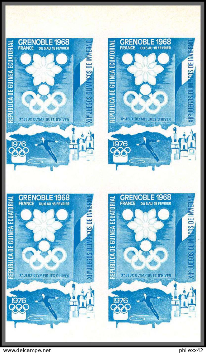 Guinée équatoriale guinea 396b N°535/45 Jeux olympiques olympic games Innsbruck Essai proof Non dentelé imperf MNH **