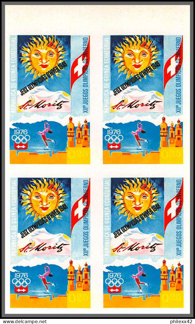 Guinée équatoriale guinea 396b N°535/45 Jeux olympiques olympic games Innsbruck Essai proof Non dentelé imperf MNH **