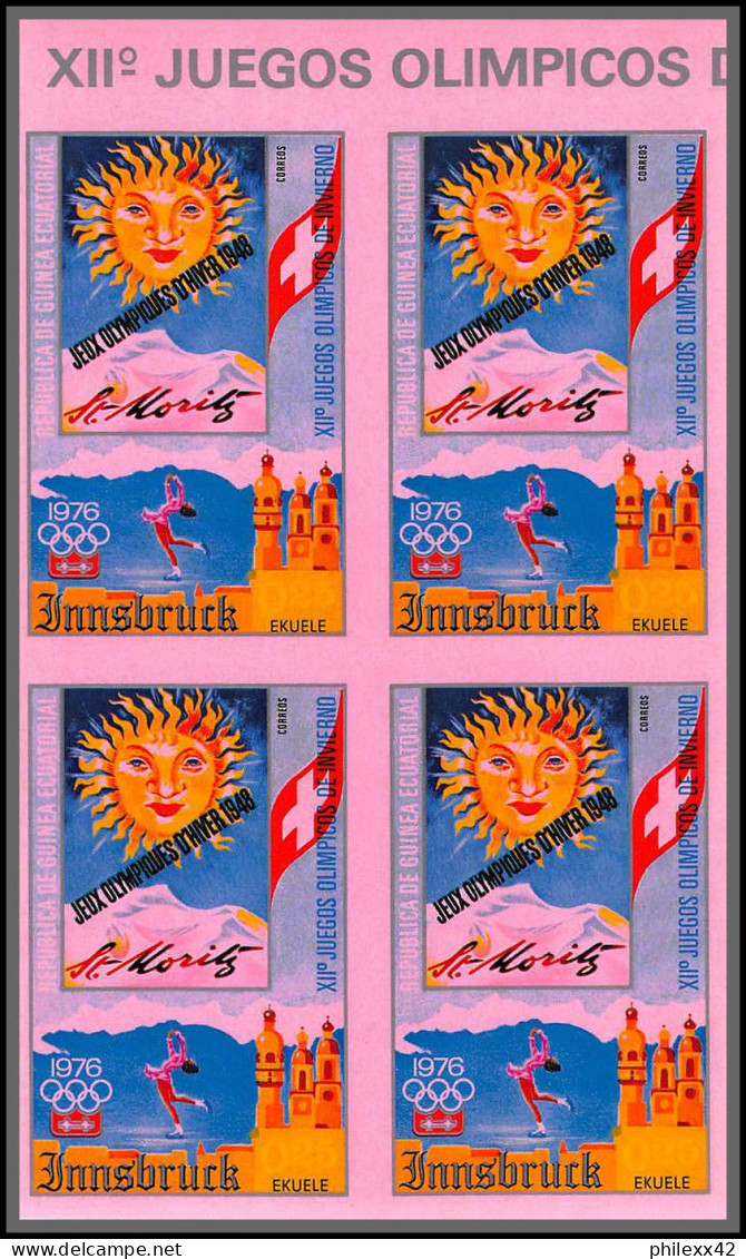 Guinée équatoriale guinea 396b N°535/45 Jeux olympiques olympic games Innsbruck Essai proof Non dentelé imperf MNH **