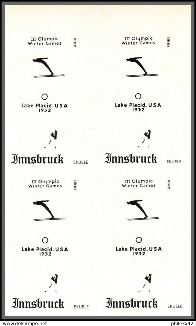 Guinée équatoriale guinea 396b N°535/45 Jeux olympiques olympic games Innsbruck Essai proof Non dentelé imperf MNH **