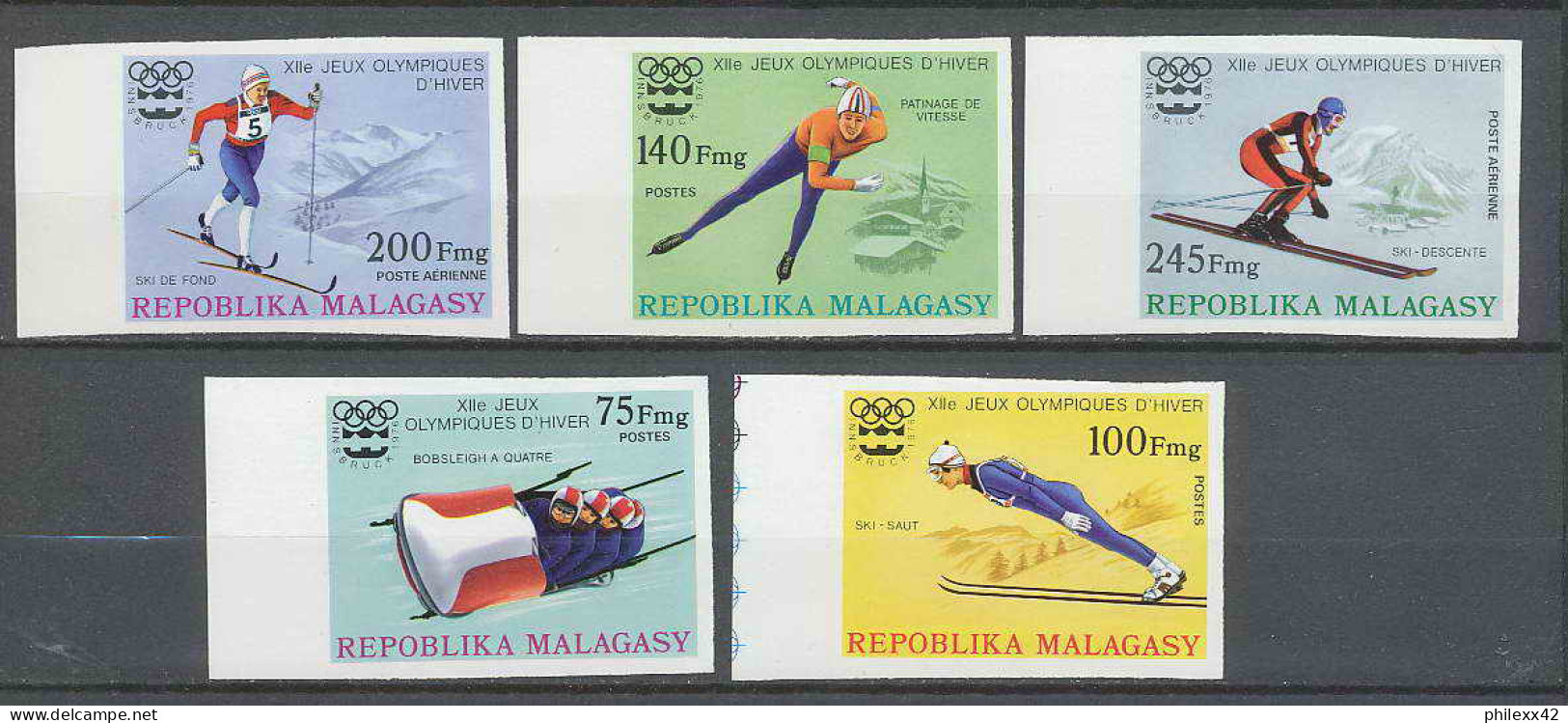 Madagascar 032 Non Dentelé Imperf N°573/75 + Pa 160/161 Jeux Olympiques Olympic Games Innsbruck 76 MNH ** - Invierno 1976: Innsbruck
