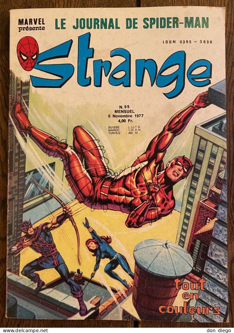 Strange N° 95  5 Novembre 1977  Daredevil  Iron Man  L'Araignée /  Très Bon état - Strange