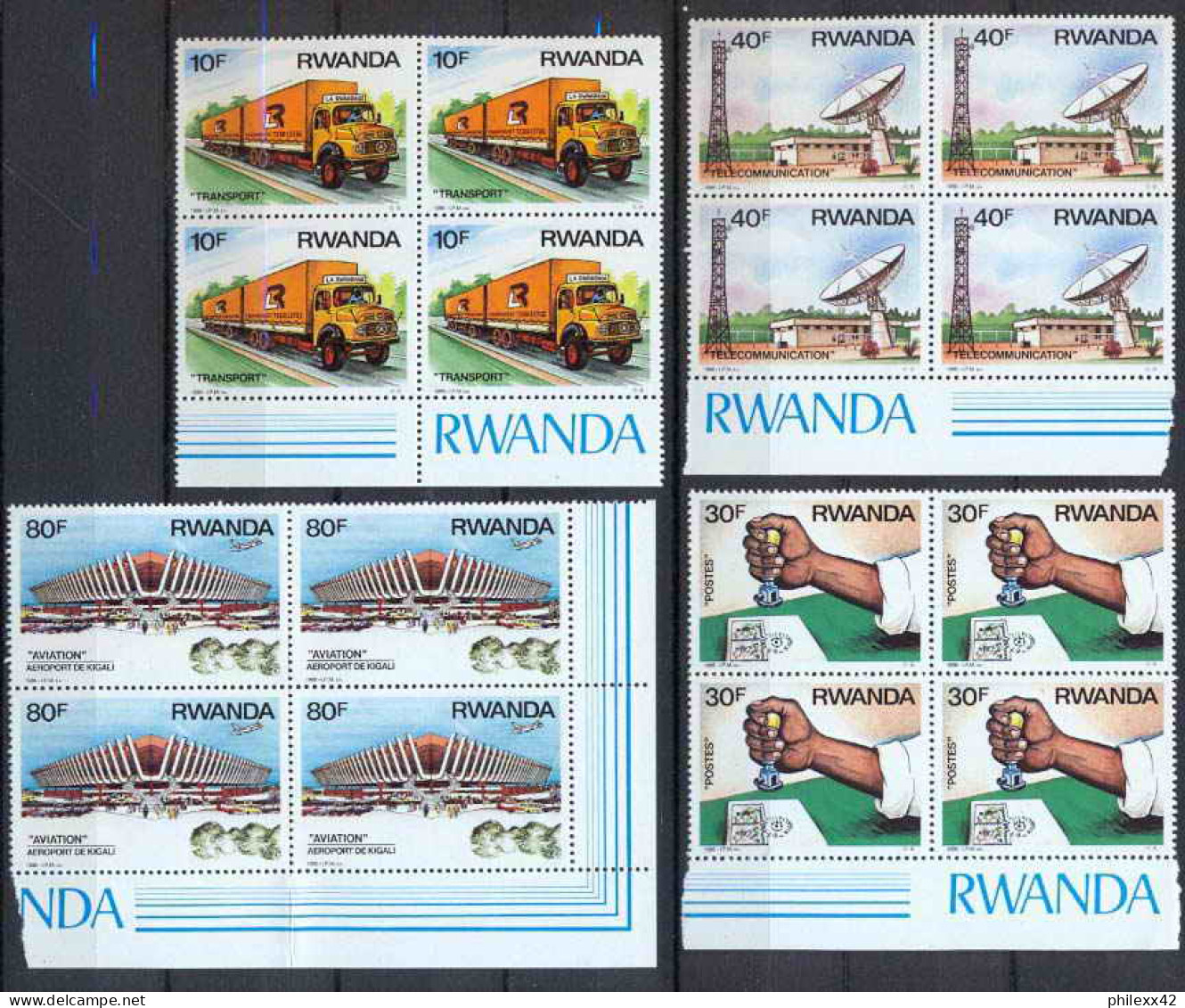 Rwanda (rwandaise) BLOC 4 N° 1198 /1201 COTE 6 EUROS TRANSPORT - Ongebruikt
