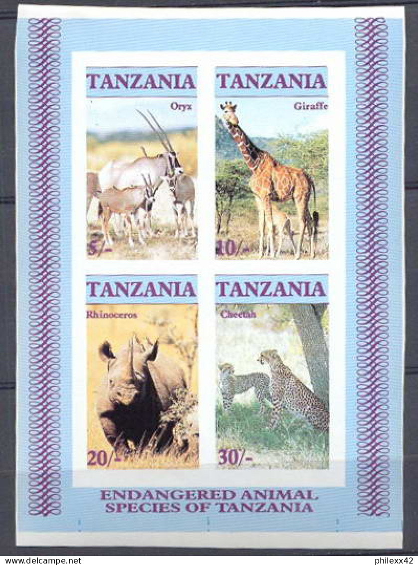 Tanzanie (Tanzania) 049 N°285/88 Faune (Animals & Fauna) Non Dentelé Imperf Girafe Girafa Guepard Rhinoceros MNH ** - Rhinoceros