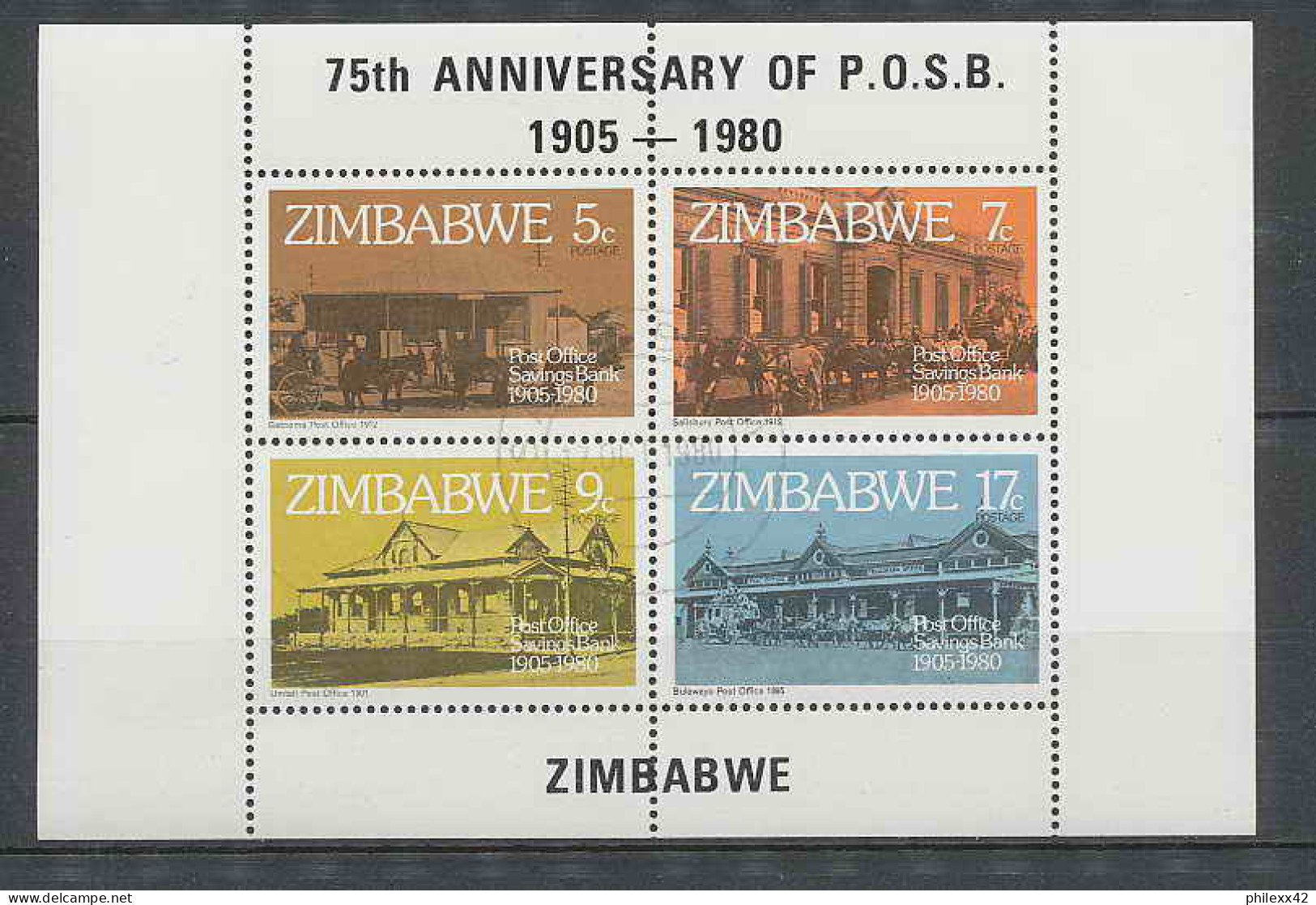 Zimbabwe N° 21/24 Caisse D'Epargne + BLOC 2 Used - Zimbabwe (1980-...)