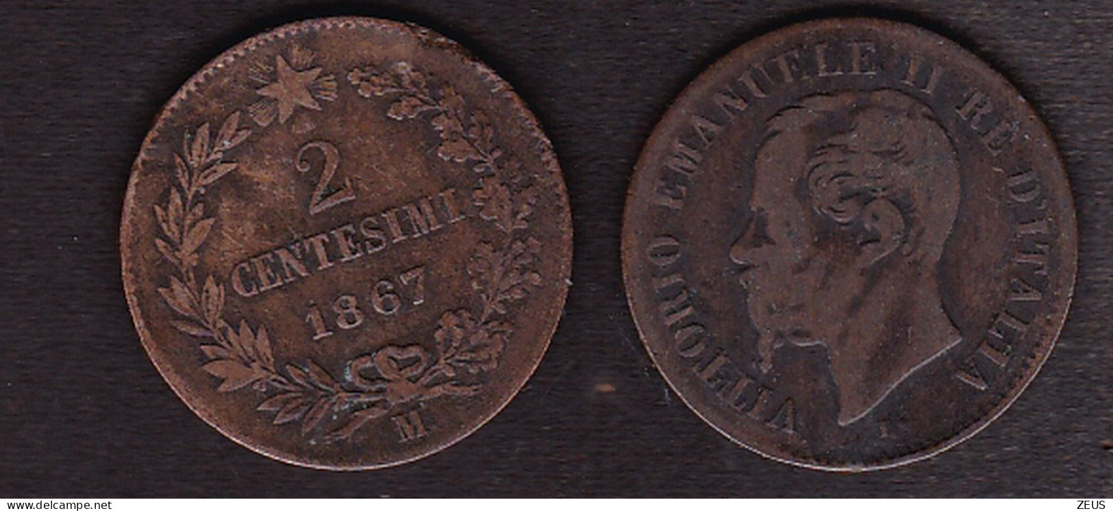 2 CENT.1867M MB VITTORIO EMANUELE II - 1861-1878 : Victor Emmanuel II.