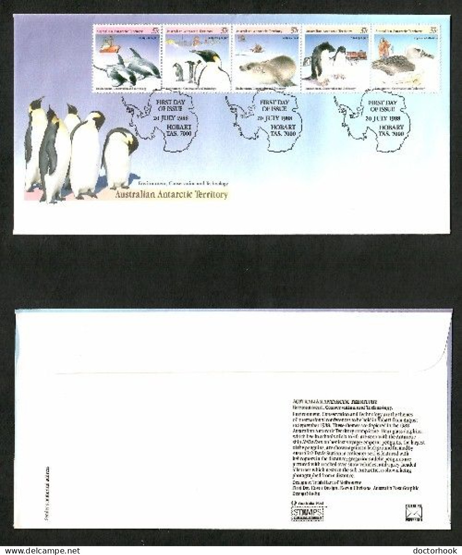 AUSTRALIAN ANTARCTIC TERRITORY   Scott # L 76 STRIP Of 5 ON FDC---OS-759 - FDC