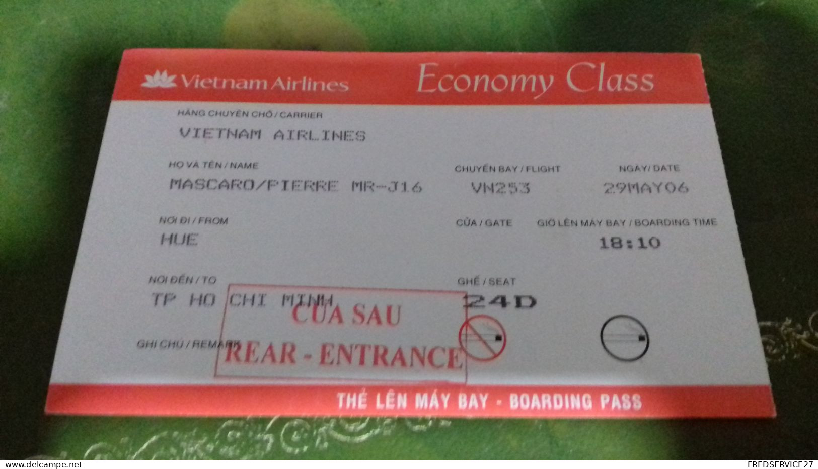 217/ VIETNAM AIRLINES ECONOMY CLASS - Other & Unclassified