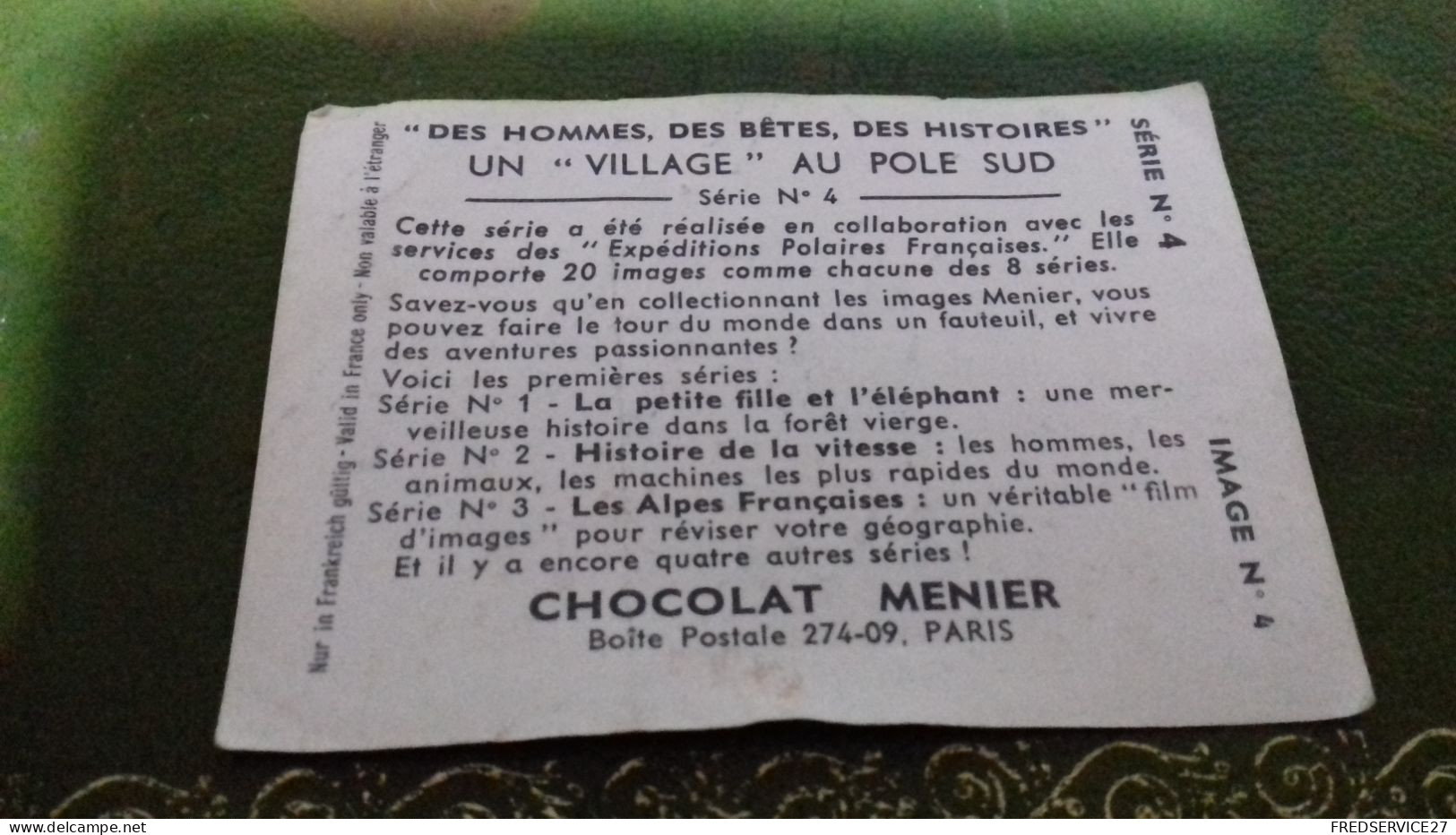 217/ UN VILLAGE AU POLE SUD SEIE N° 4 CHOCOLAT MEUNIER - Menier