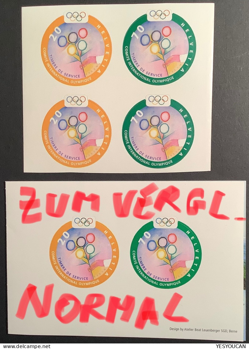 Schweiz Dienstmarken IOK/IOC 2000 RRR ! = 2.SONDERAUFLAGE (Olympic Games Sydney Jeux Olympique Official Stamps CIO - Officials