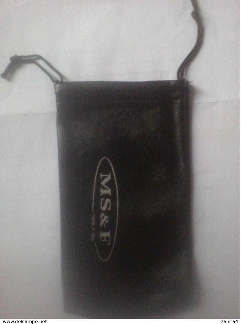 01 -Pochette Pour Lunette De Soleil - MS&F Made In Italy - Tissus Enduit Noir Briant - Accessoires