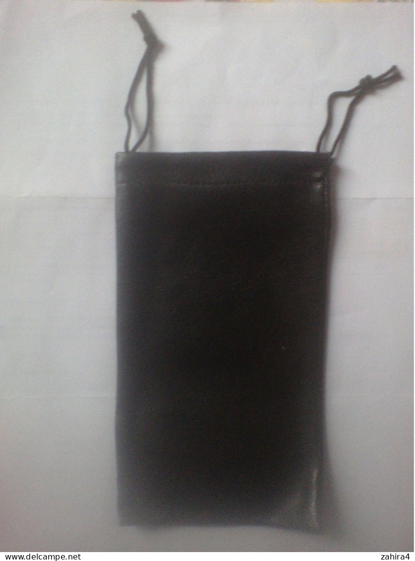 01 -Pochette Pour Lunette De Soleil - MS&F Made In Italy - Tissus Enduit Noir Briant - Accessoires