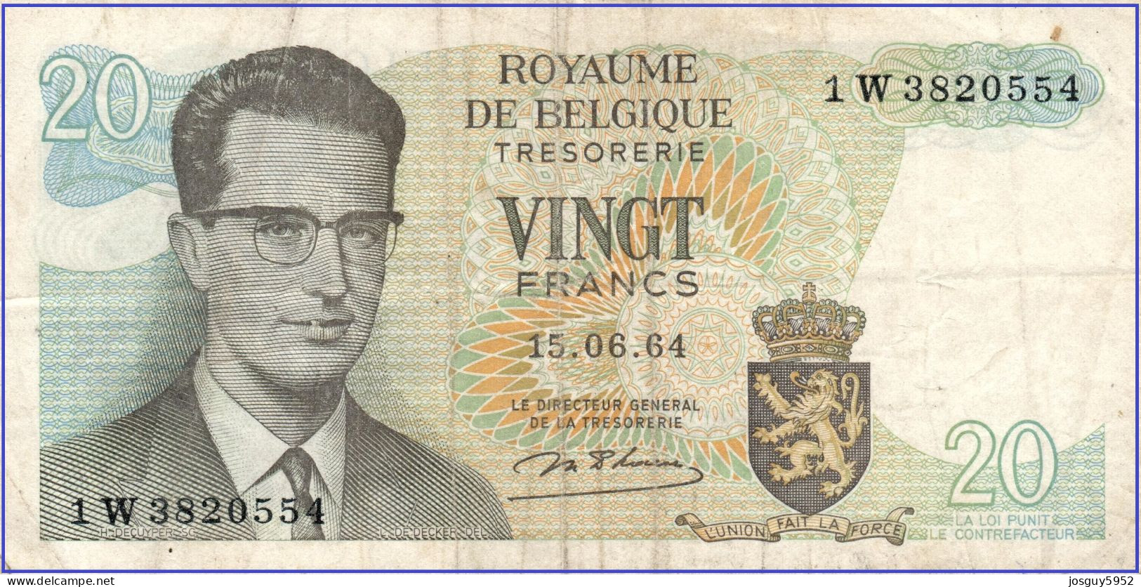 BELGIE - 20 FR 1964 - Nr 1W3820554 - Other & Unclassified