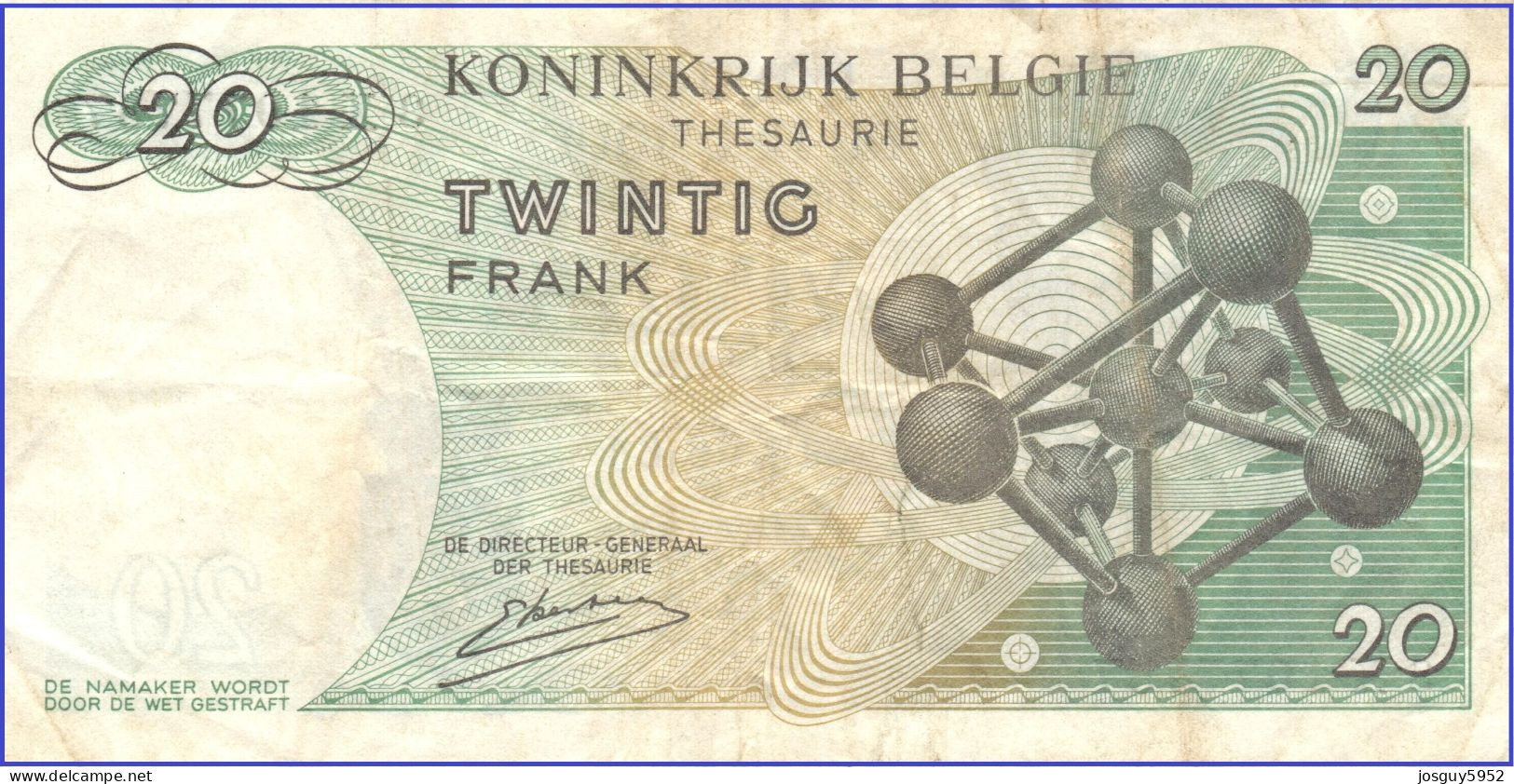 BELGIE - 20 FR 1964 - Nr 3X1077757 - Sonstige & Ohne Zuordnung