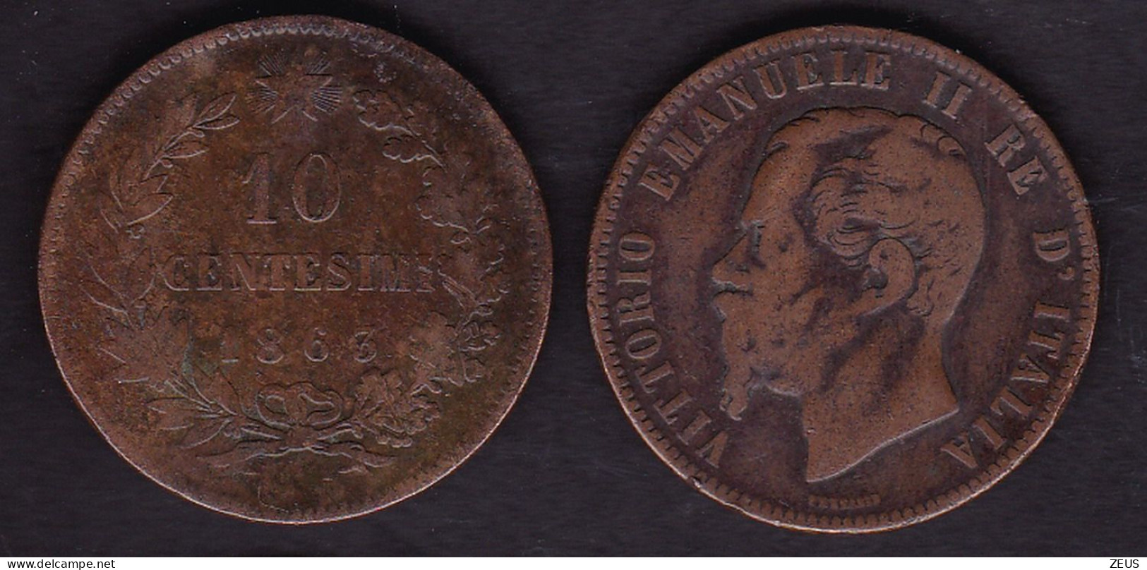 10 CENTESIMI 1863 BB  VITTORIO EMANUELE II - 1861-1878 : Victor Emmanuel II.