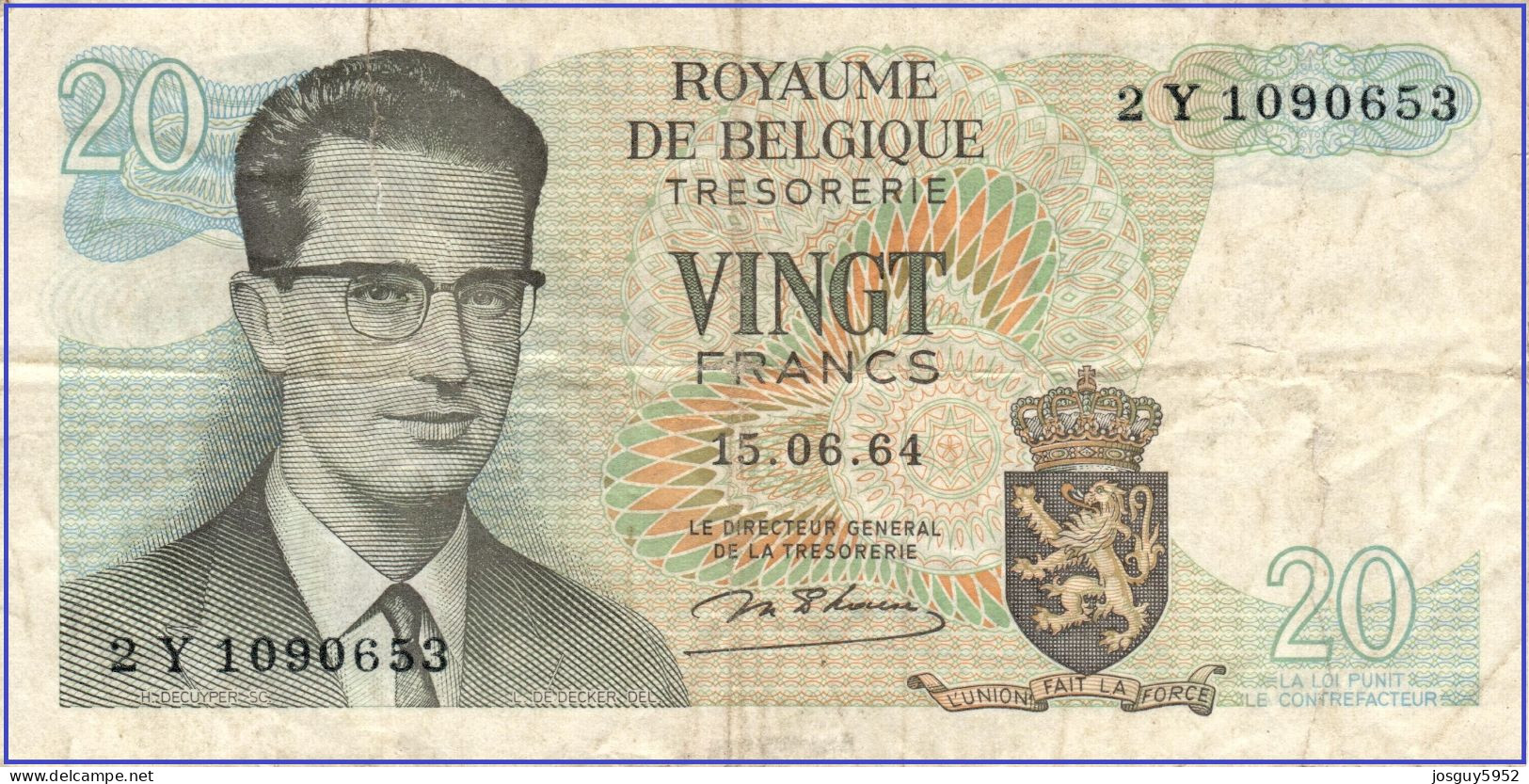 BELGIE - 20 FR 1964 - Nr 2Y1090653 - Other & Unclassified