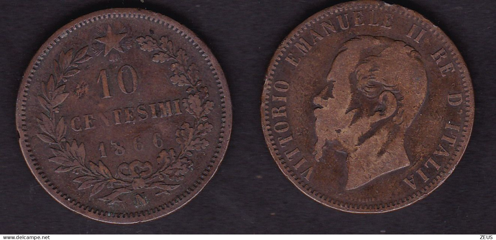 10 CENTESIMI 1866N MB  VITTORIO EMANUELE II - 1861-1878 : Vittoro Emanuele II