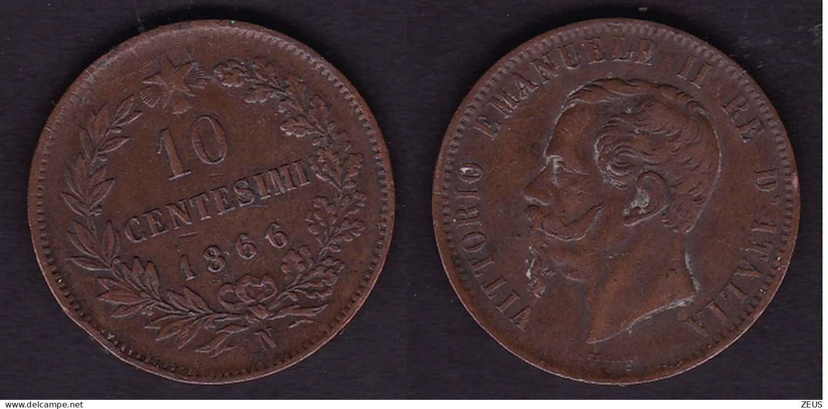 10 CENTESIMI 1866N BB  VITTORIO EMANUELE II - 1861-1878 : Vittoro Emanuele II