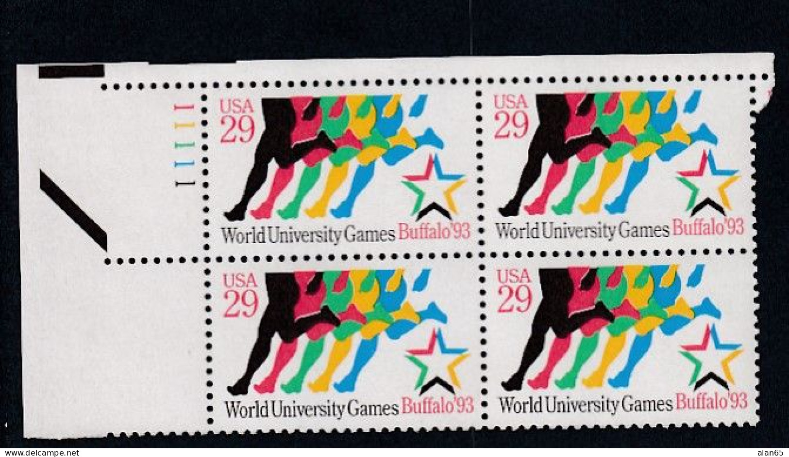 Sc#2748, World University Games Buffalo New York, 29-cent Plate Number Block Of 4 MNH Stamps - Plaatnummers