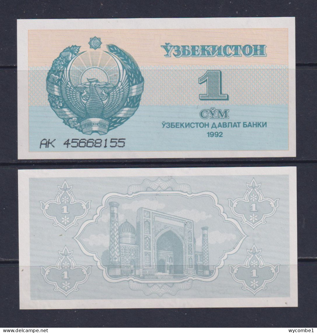 UZBEKISTAN  -  1992 1 Som  UNC/aUNC  Banknote - Ouzbékistan