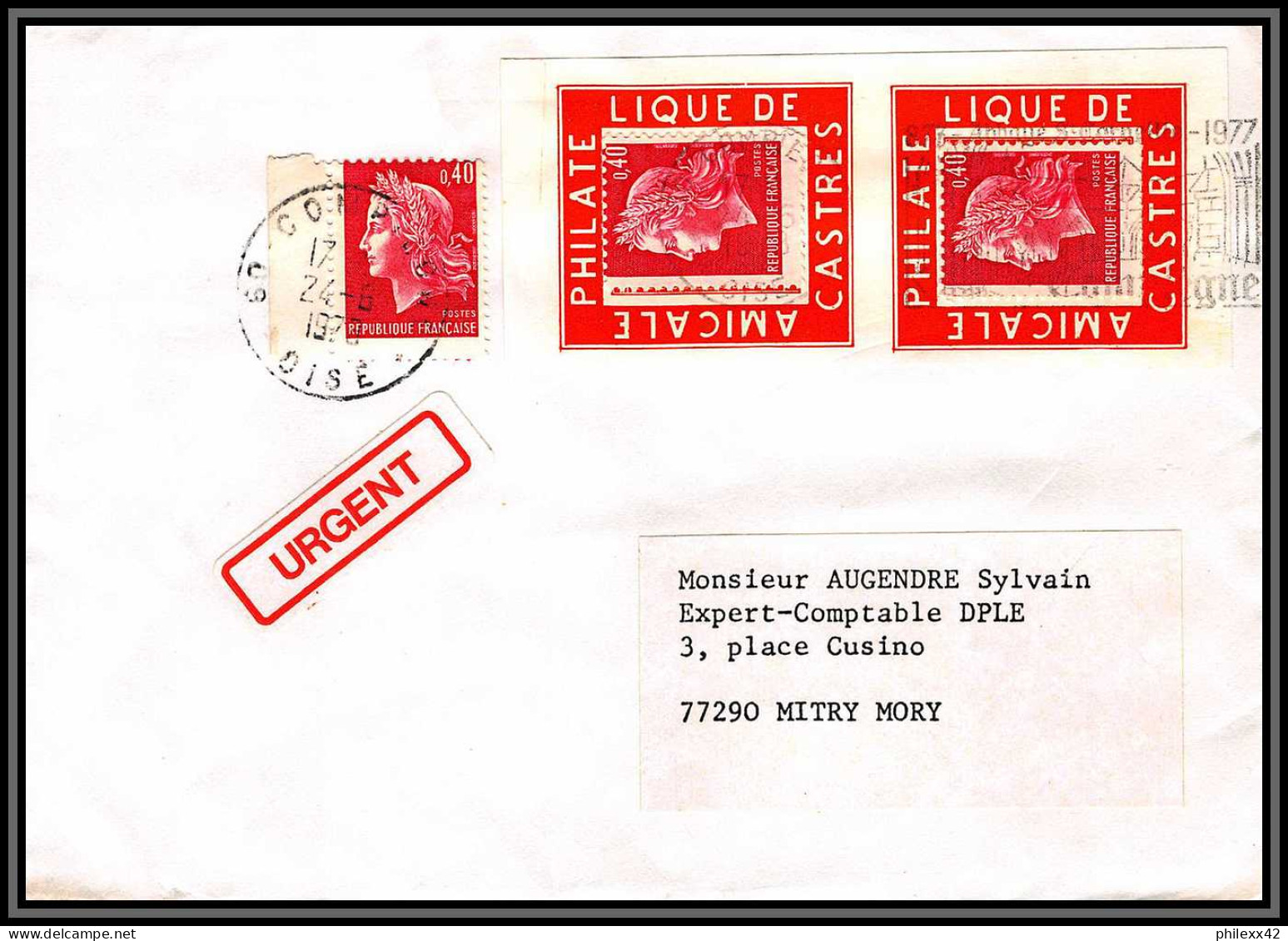 72169 Porte Timbres Compiegne Oise 1978 Amicale Philatelique De Castres Tarn Cheffer Lettre Cover France - 1967-1970 Marianne Of Cheffer