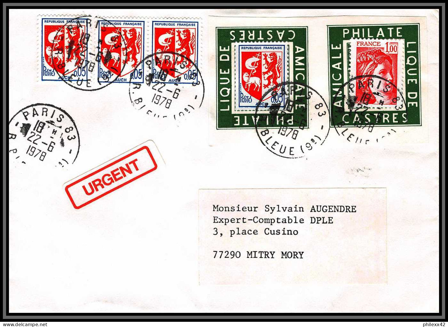 72228 Porte Timbres Paris 1978 1978 Amicale Philatelique De Castres Tarn Sabine Auch Lettre Cover France - 1977-1981 Sabine De Gandon