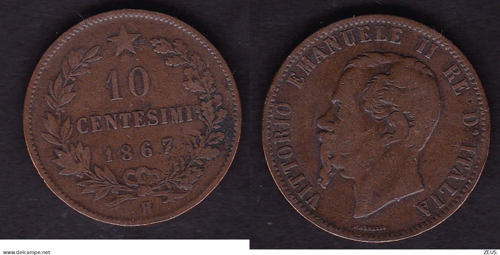 10 CENTESIMI 1867H BB VITTORIO EMANUELE II - 1861-1878 : Victor Emmanuel II