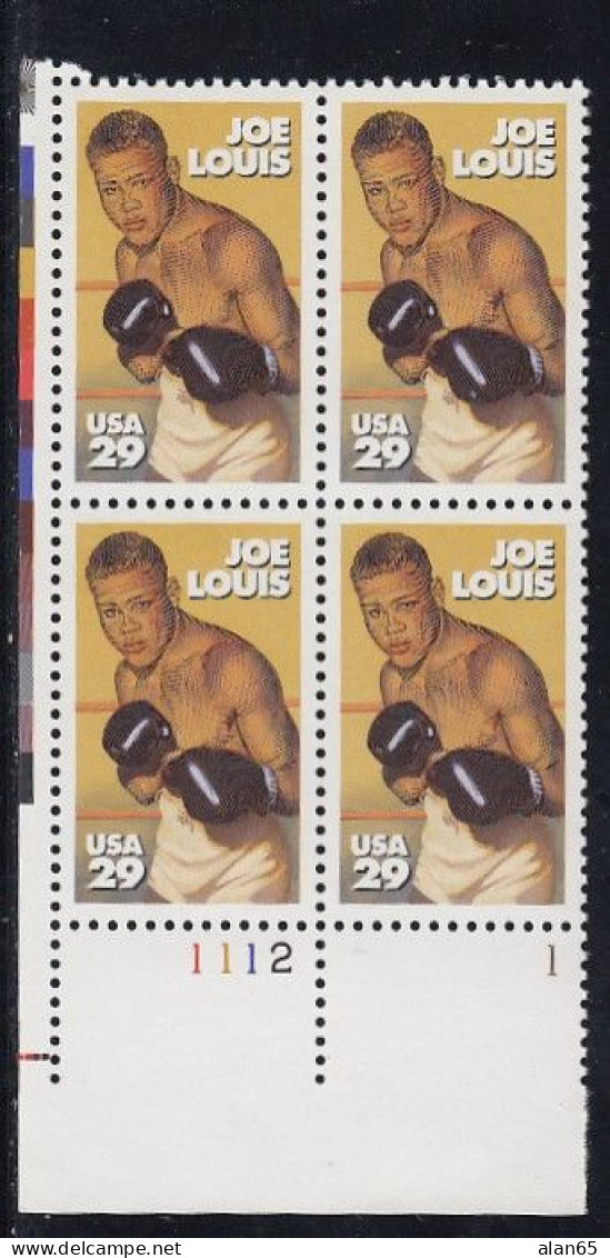 Sc#2766, Joe Louis Boxer Boxing Sport, 29-cent Plate Number Block Of 4 MNH Stamps - Plate Blocks & Sheetlets