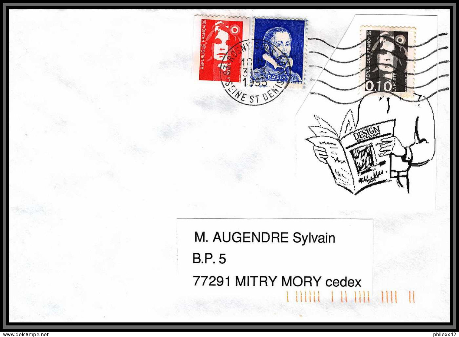 72650 Porte Timbres Design 1995 Marianne Du Bicentenaire Lettre Cover France - 1989-1996 Marianne Du Bicentenaire