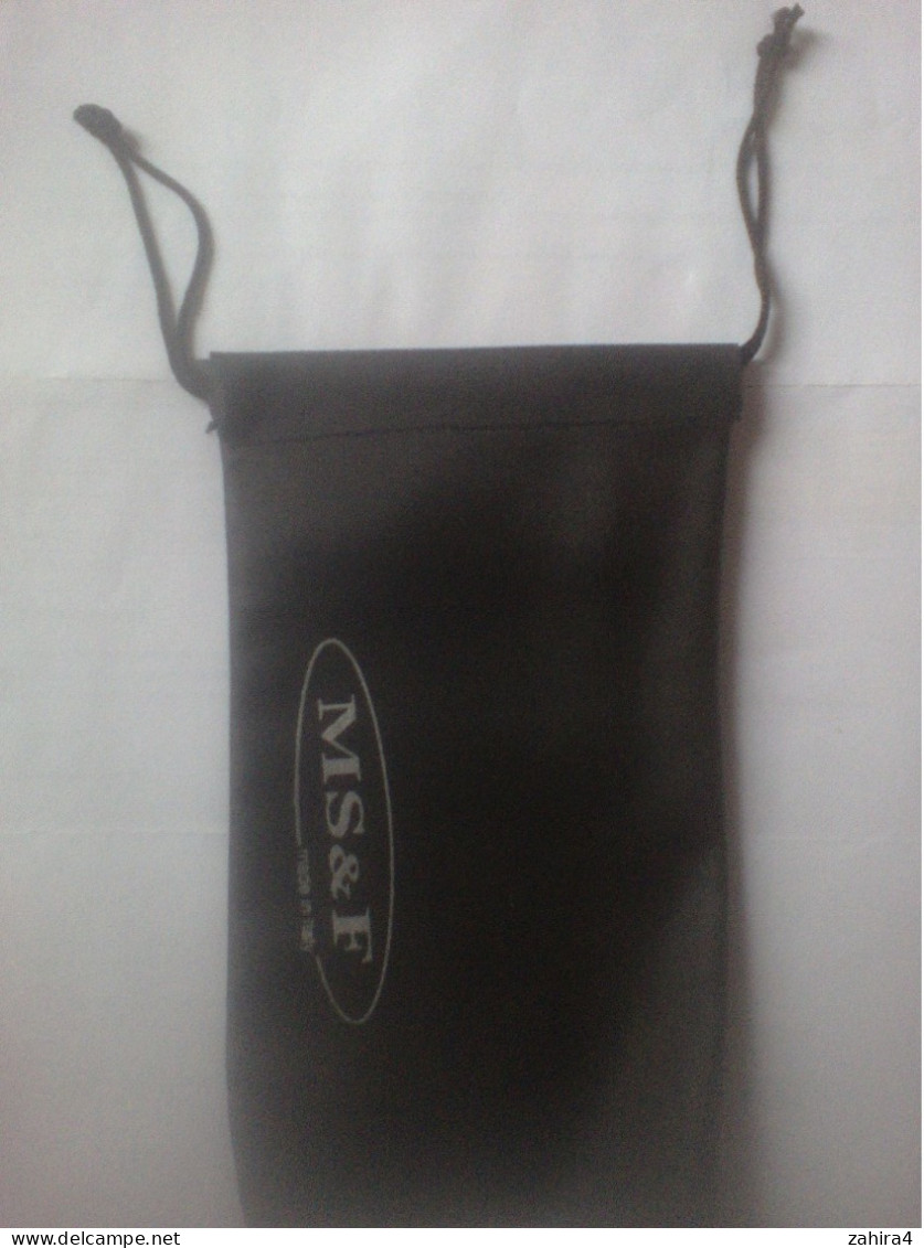 03 - Pochette Pour Lunette De Soleil - MS&F Made In Italy - Tissus Noir Satiné Légèrement Briant - Accessories