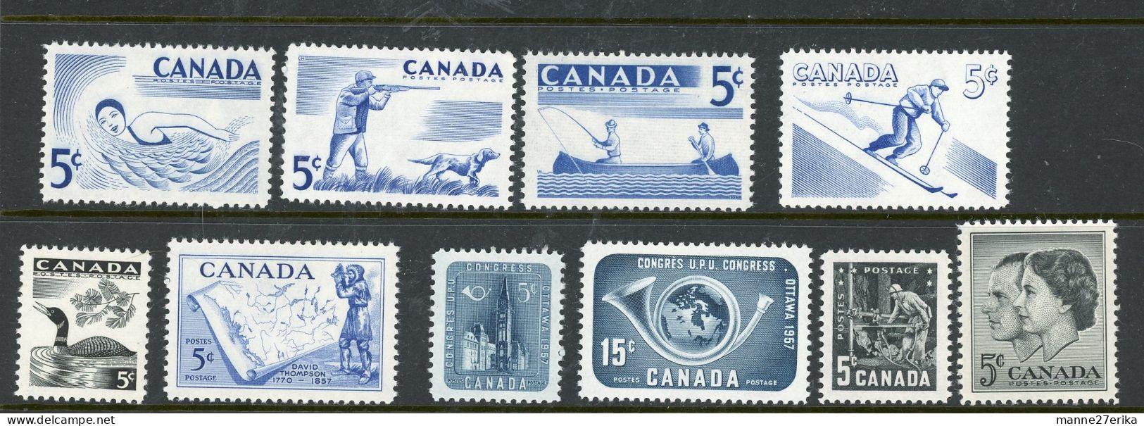 Canada MNH 1957 Year Set - Unused Stamps