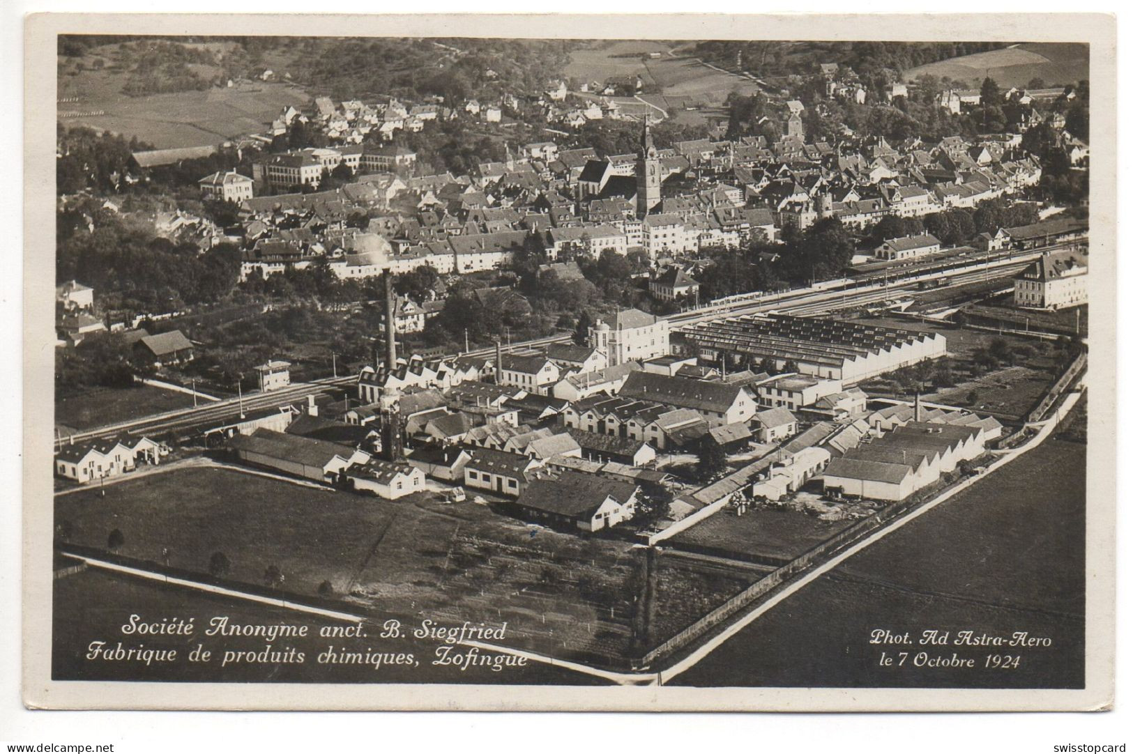 ZOFINGEN Fabrik Flugfoto Ad. Astra-Aero - Zofingue