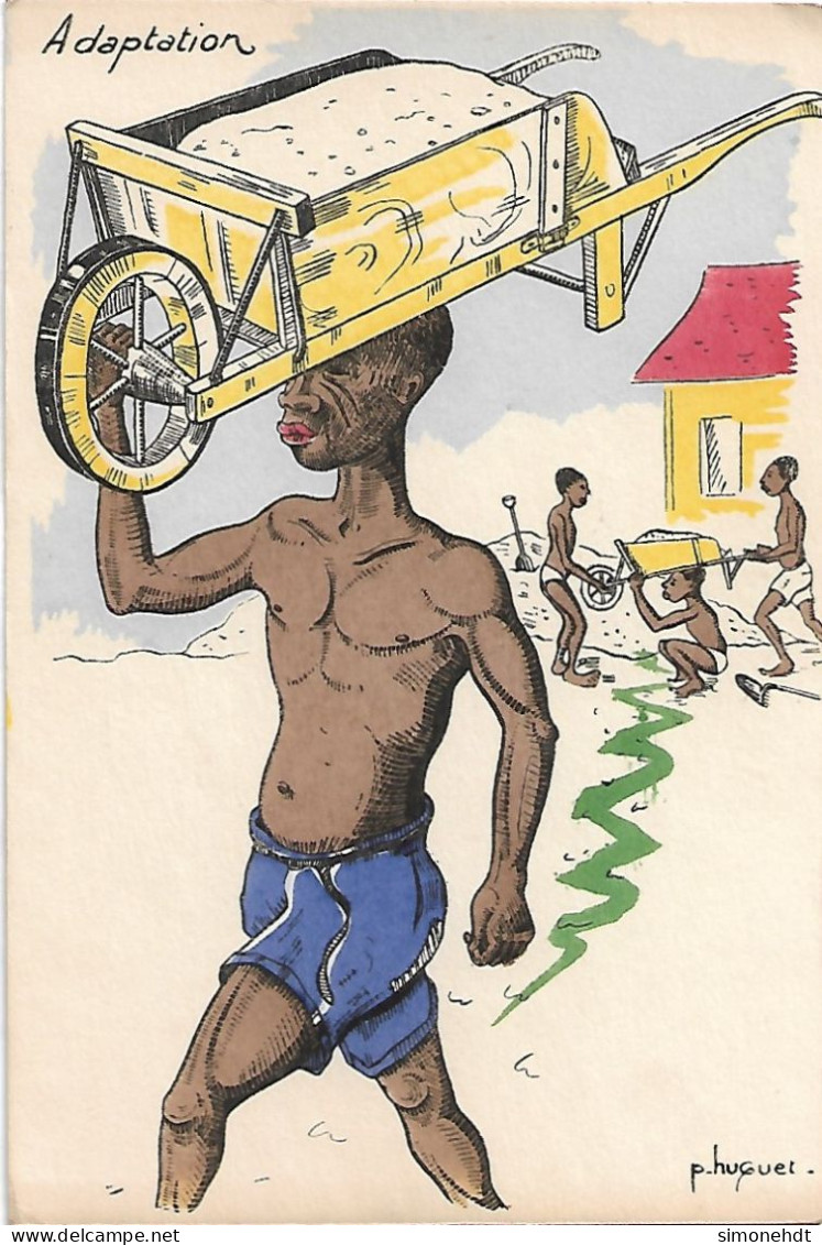 Illustration Africaine - Illustrateur P HUGUET - Adaptation - Huguet