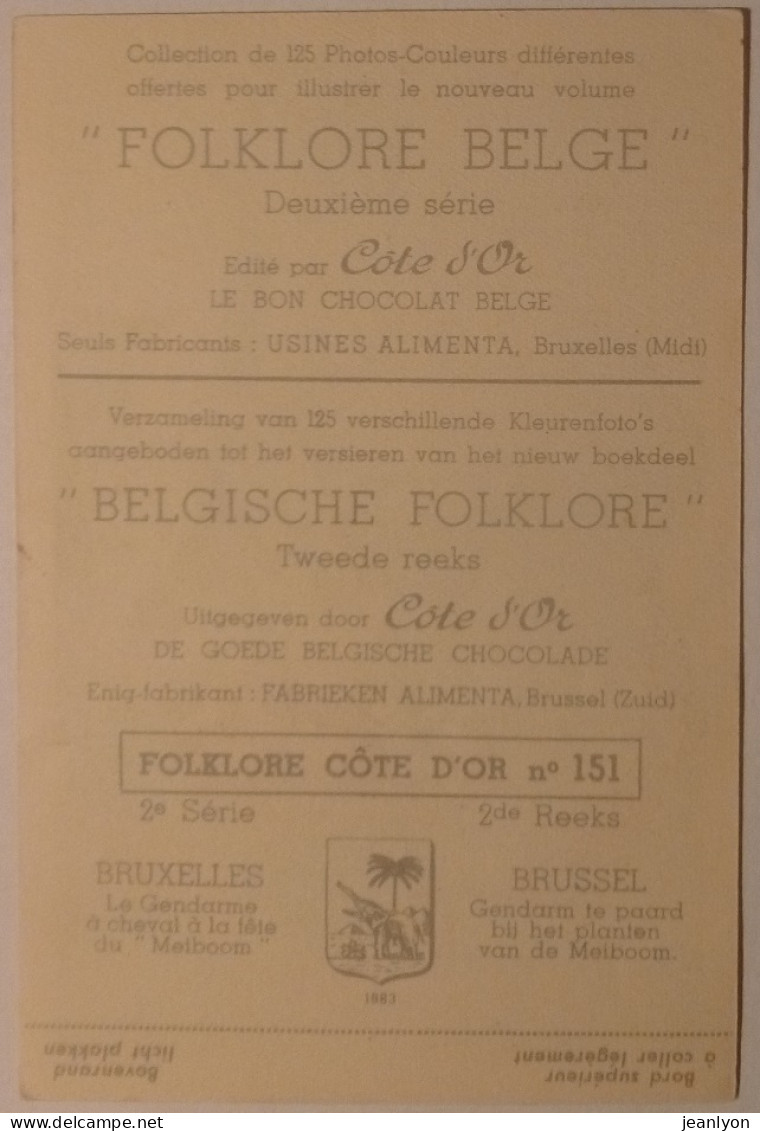 GENDARME à Cheval à La Fete Du Meiboom / BRUXELLES En Belgique - Image Chocolat Cote D'Or / Folklore Belge - Côte D'Or