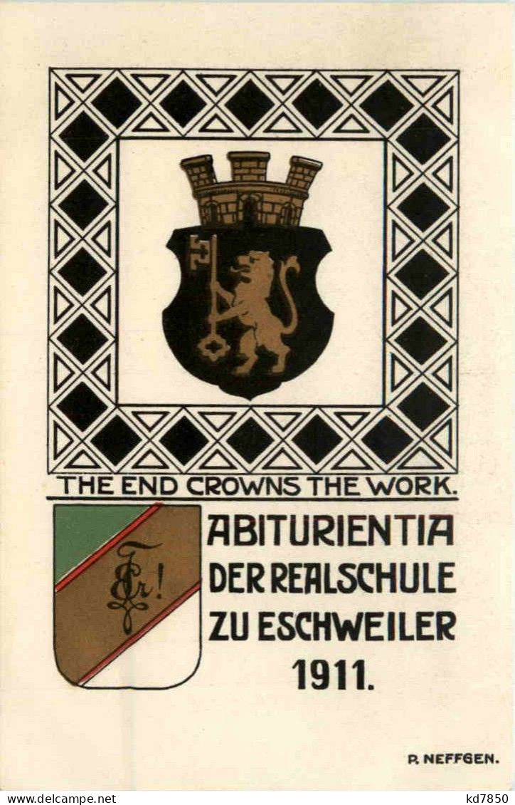 Abriturientia Realschule Eschweiler 1911 - Studentika - Eschweiler