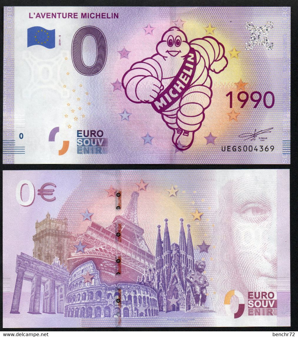 Billet Touristique 0 Euro Souvenir - 2019-5 - L'AVENTURE MICHELIN - Essais Privés / Non-officiels