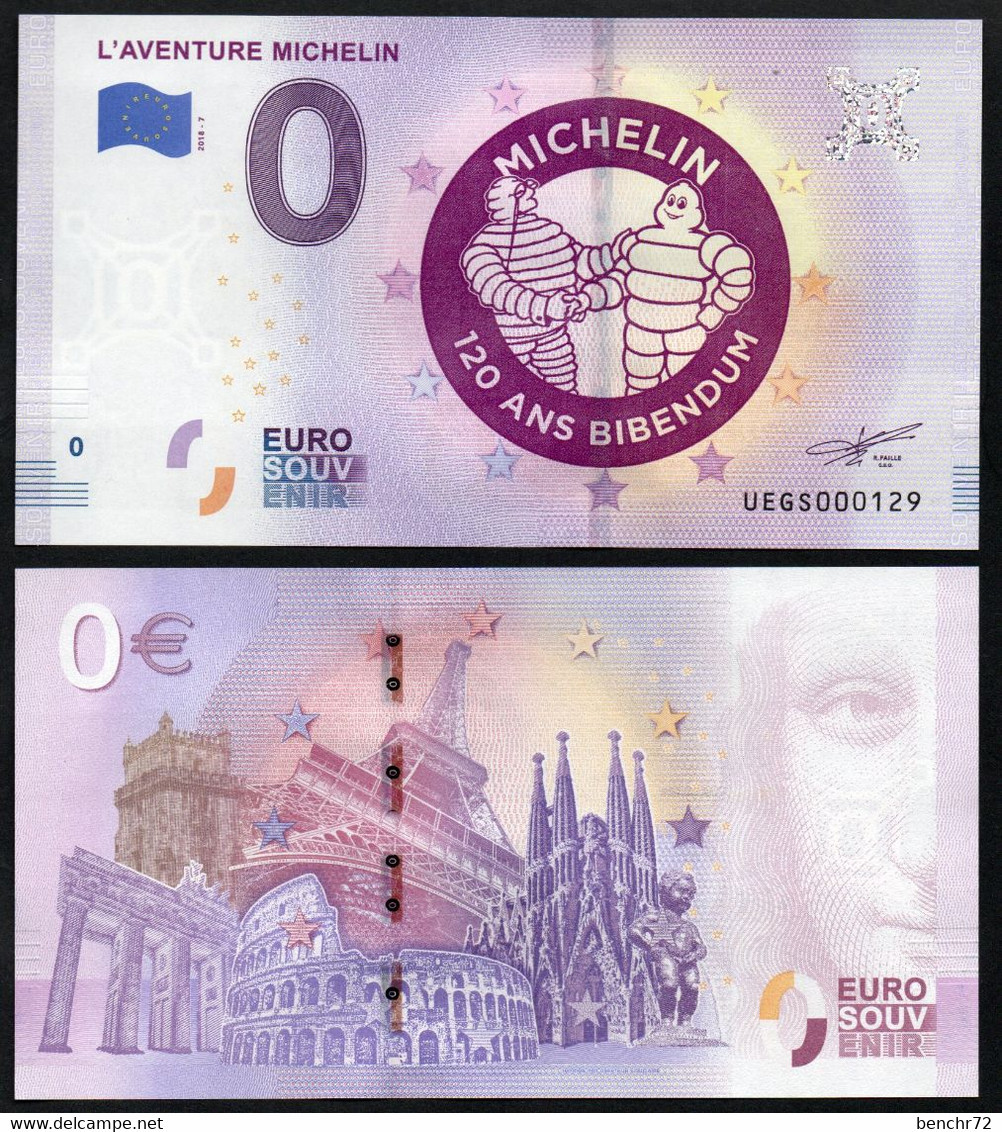 Billet Touristique 0 Euro Souvenir - 2018-7 - L'AVENTURE MICHELIN - Essais Privés / Non-officiels