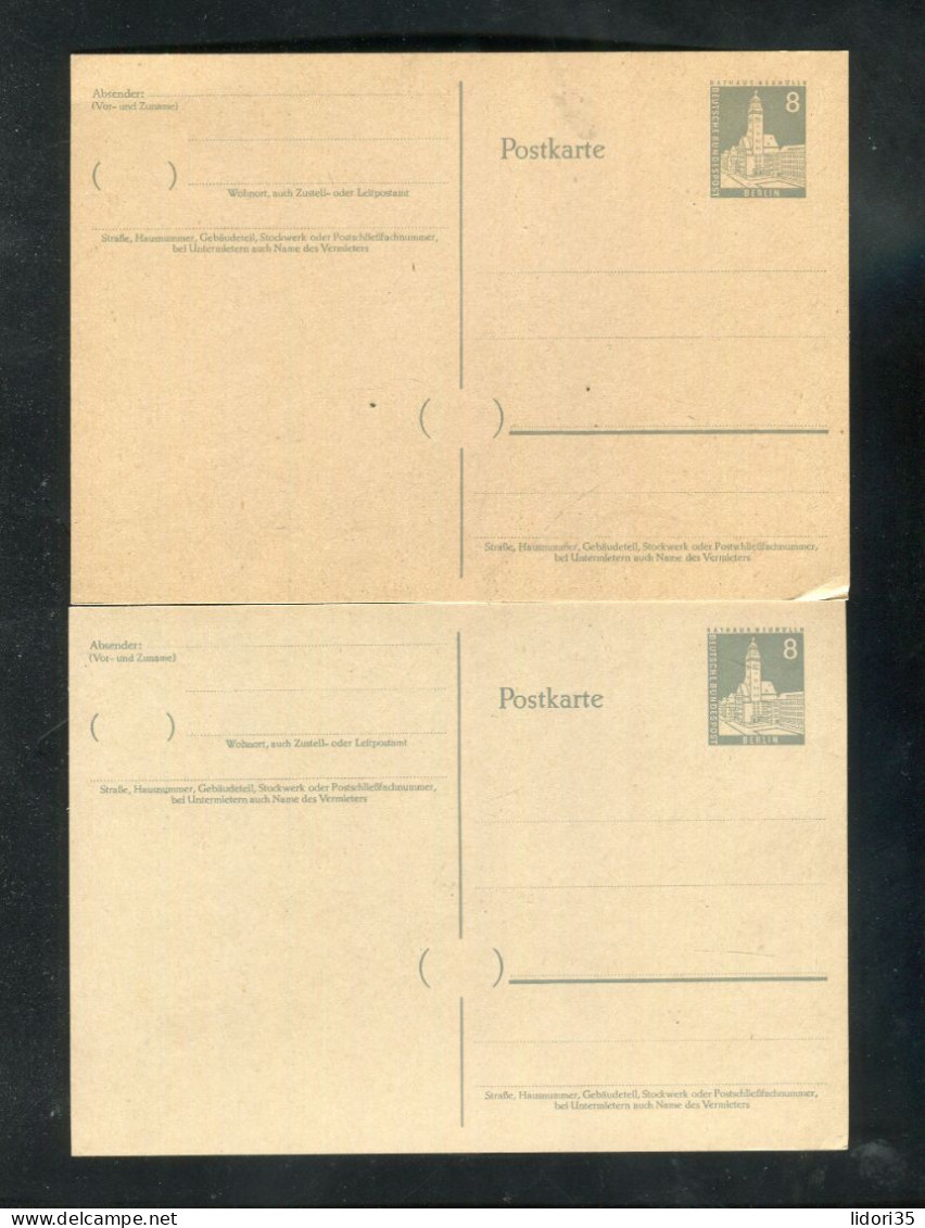 "BERLIN" 1957/1958, Postkarte Mi. P 35 2x ** (7574) - Postkaarten - Ongebruikt