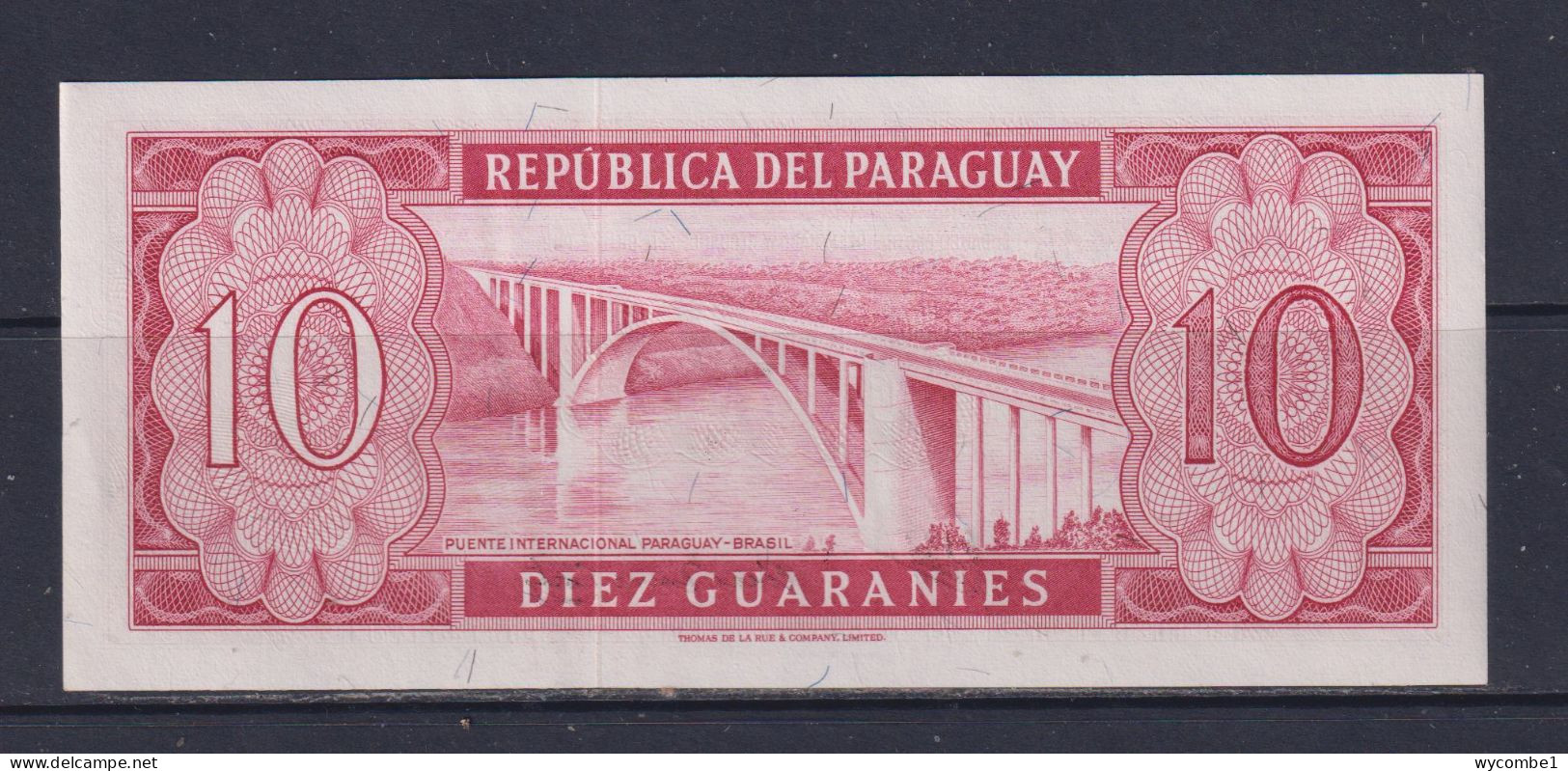 PARAGUAY -  1952-63 10 Guaranies UNC/aUNC  Banknote - Paraguay